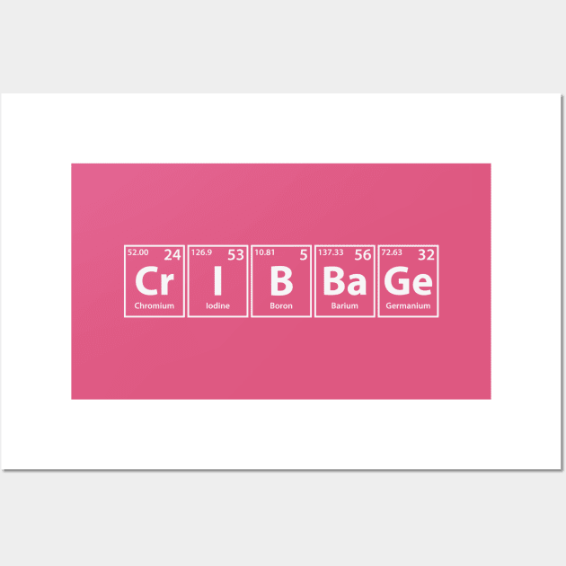 Cribbage (Cr-I-B-Ba-Ge) Periodic Elements Spelling Wall Art by cerebrands